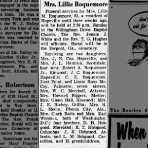 Obituary for Lillie M. Roquemore