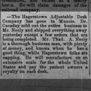 The Hagerstown Adjustable Desk Company - Dr Canaday