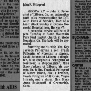 Obituary for John F. Pellegrini