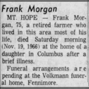 Obituary for Frank Morgan