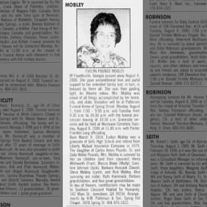 Obituary for EVELYN POUNDS MOBLEY