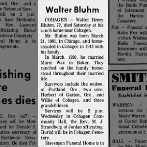 Obituary for Walter Henry Bluhm