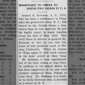 Missionary to China