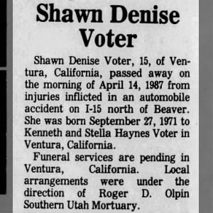 Obituary for Shawn Denise Voter