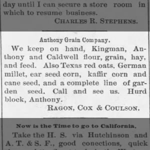 Anthony Grain Company (Ragon, Cox & Coulson), 1894