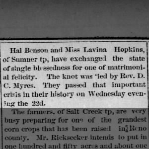 Marriage of Hopkins/Benson