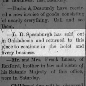 Sold out Oklahoma livery interest