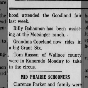 Grandma Copeland now rides in (1916)