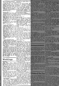 Margaret Mordick wed Thomas Driscoll. May 17, 1947, Freeport Journal-Standard, Freeport, Illinois