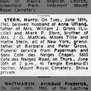 Obituary for Harry STERN