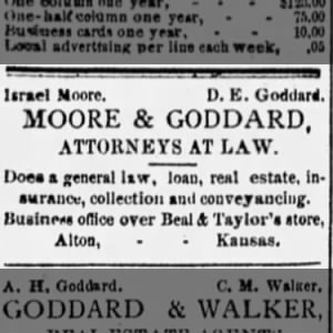 Israel Moore Story (19 Sep 1888)