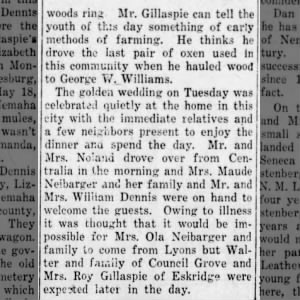 *Gillaspie, John W. - 1923 A Golden Wedding Recalls Early Days pt.2