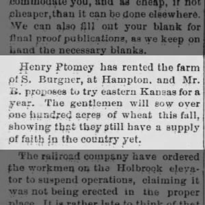 Henry Ptomey will help sow wheat fields