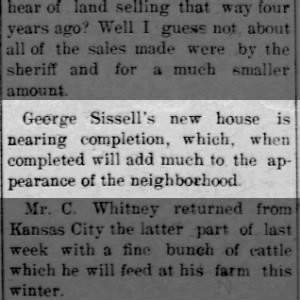 Sissell, George - new house