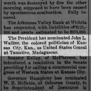 John L. Walker or Waller, Canton News, 2/19/91