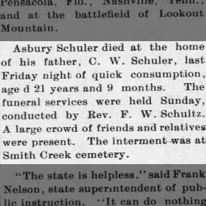Obituary for Asbury Schuler