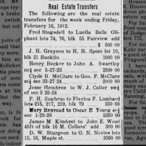 1912 Real Estate Transfer