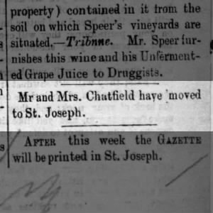 Chatfield possible news item 1890