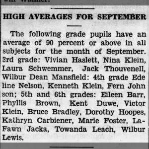 Bruce Bradley, "High Averages For September"