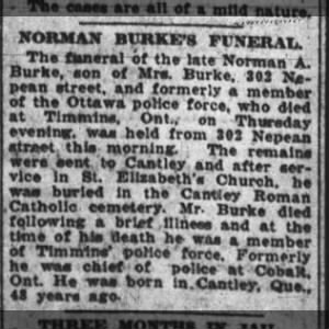 Burke Norman funeral 1919