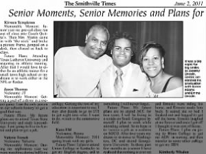 Senior Moments, Senior Memories and Plans for the Future." The Smithville Times, May 31, 2011.