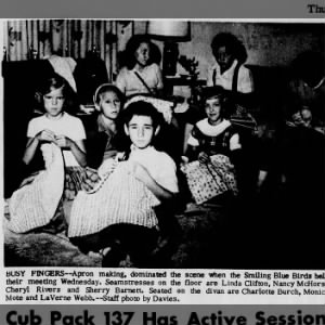 Linda Clifton - Blue Birds article Irving News Record Thursday October 31, 1957