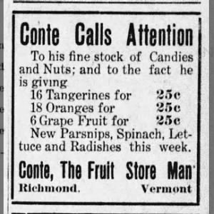 1915 0128 Conte Advertisement  - Burlington Suburban List pg 4