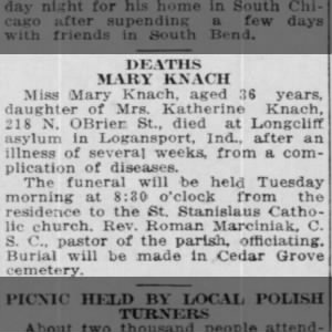 Obituary for MARY KNACH