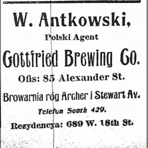 18990208 Telegraf Chicago, Illinois Gottfried Brewing Company AD