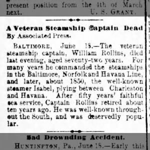 A Veteran Steamship Captain Dead