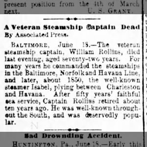 Veteran Steamship Captain Dead