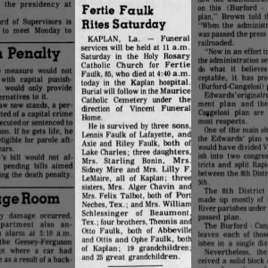 Obituary for Fertie Faulk