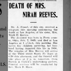 Obituary for NIRAH REEVES