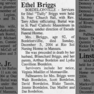 Obituary for Ethel Briggs