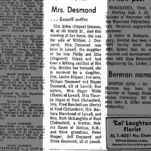 Obituary of Edna Desmond