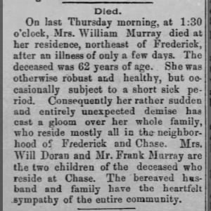 Mrs. William Murray died