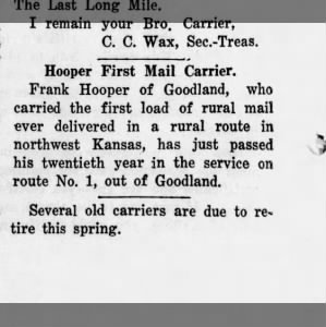 1928 01Jan10 Tue p2_Hooper rural letter carrier osteopathic treatments 4 stomach ailment_rural mail