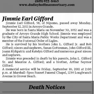 Obituary for Jimmie Earl Gifford