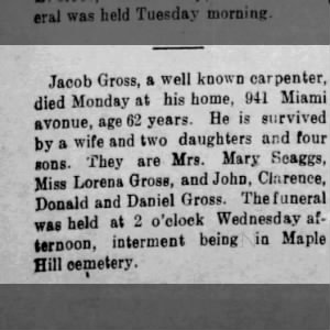 Obituary for Jacob Gross