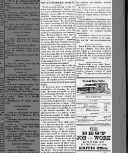 The Superior Labi Society First Annual Meeting - 25 August 1887 - The Daily Reporter
