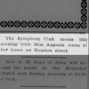 1907 Amos, Augusta Symphony Club