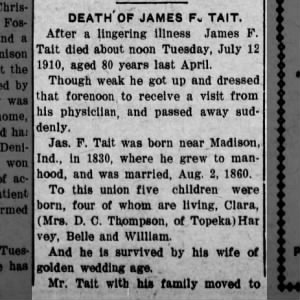 Obituary for JAMES F TAIT