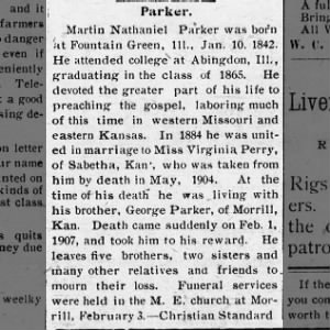Obituary for Martin Nathaniel Parker