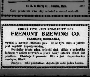 19150224 Kansasky Pokrok Wilson, Kansas Fremont Brewing Company AD