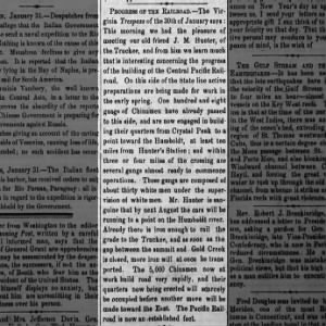 1868-02-03 Daily Evening Herald, Stockton, CA pg 1 CPRR Progress Chinese Numbers