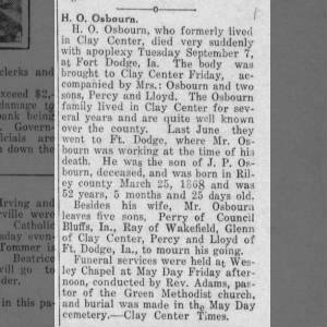 Henry Ort Osborne's Obituary