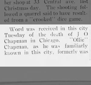 John Oliver Chapman - Obituary beginning in 1st column, bottom paragraph - #1