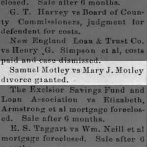 Divorce from Samuel Motley, Jr.