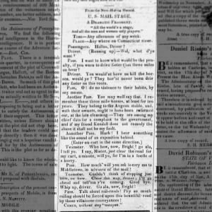 1835 12Dec02 Wed p3_U. S. Mail Stage a Dramatic Fragment by Comus_New-Haven Herald