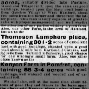 Thompson Lamphere Hartland Farm Land